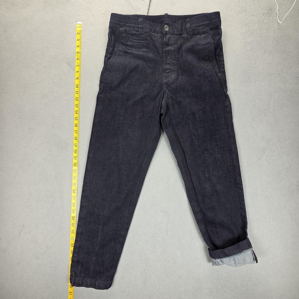 Series Jeans Mens Blue Selvedge Dark Wash Baggy Relaxed Stretch Fits 31x29